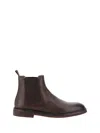 Brunello Cucinelli Leather Ankle Boots In Espresso