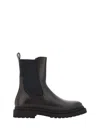 Brunello Cucinelli Bead-embellished Leather Chelsea Boots In Testa Moro