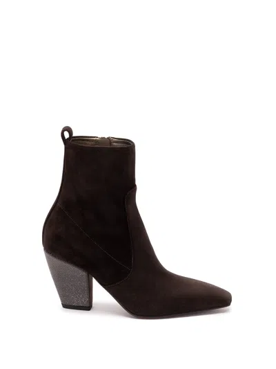 Brunello Cucinelli Ankle Boots With Heels In Black