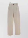 Brunello Cucinelli Pleated Chino Trousers In Cotton Canvas And Linen