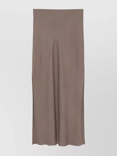 Brunello Cucinelli Ankle Length High Waist Seamless Skirt In Black