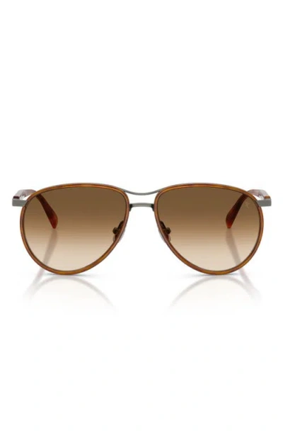 Brunello Cucinelli Apheleion 57mm Gradient Pilot Sunglasses In Brown