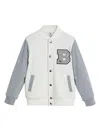 Brunello Cucinelli Techno French Terry Cotton Bomber Jacket (4-12+ Years) In White