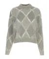 Brunello Cucinelli Argyle Check Sweater In Gray