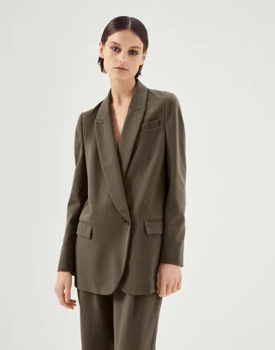 Brunello Cucinelli Army Cotton Jackets And Women's Coat In Brown