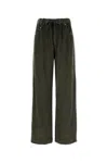 Brunello Cucinelli Army Green Corduroy Wide-leg Pant In Green