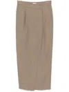 Brunello Cucinelli Asymmetric Midi Skirt In Brown