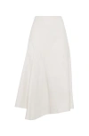 Brunello Cucinelli Twill Midi Skirt In Snow