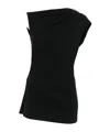 Brunello Cucinelli Asymmetric Draped Top In Black