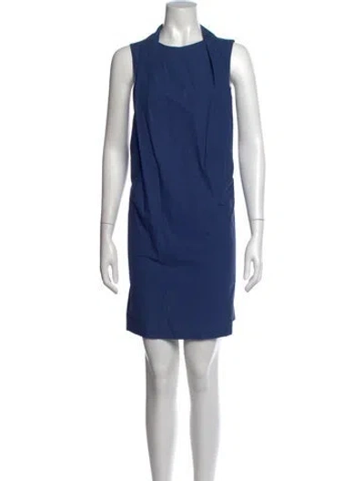 Pre-owned Brunello Cucinelli Asymmetrical Knee-length Dress In Blue