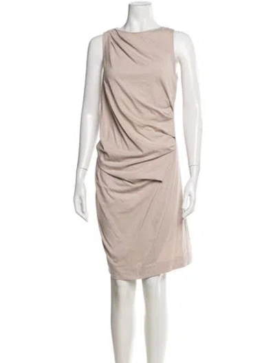 Pre-owned Brunello Cucinelli Asymmetrical Knee-length Dress In Neutral