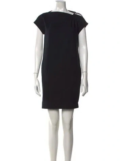 Pre-owned Brunello Cucinelli Asymmetrical Mini Dress In Black