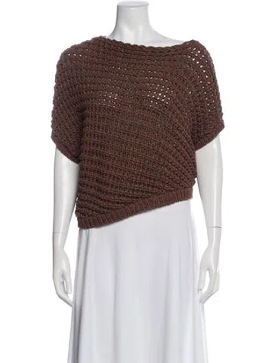 Pre-owned Brunello Cucinelli Asymmetrical Sweater In Brown