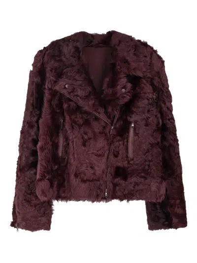 BRUNELLO CUCINELLI ASYMMETRICAL-ZIP SHEARLING JACKET