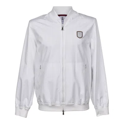 Brunello Cucinelli Athletic Baseball-style Windbreaker Jacket In White