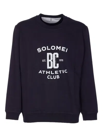 BRUNELLO CUCINELLI ATHLETIC CLUB CREWNECK PRINTED SWEATSHIRT