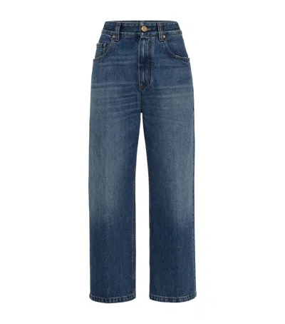 Brunello Cucinelli Authentic Cotton Square Jeans In Blue