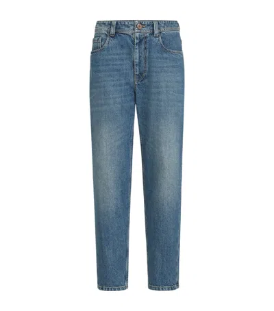 Brunello Cucinelli Authentic Cotton Straight Jeans In Blue