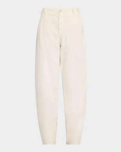 Brunello Cucinelli Authentic Curved Leg Garment Dyed Jeans In C9002 Cream