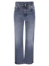 Brunello Cucinelli Women's Authentic Loose Trousers With Shiny Tab In Denim