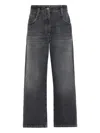 Brunello Cucinelli Dark Grey Classic Five-pocket Trousers With Concealed Fly In Blue