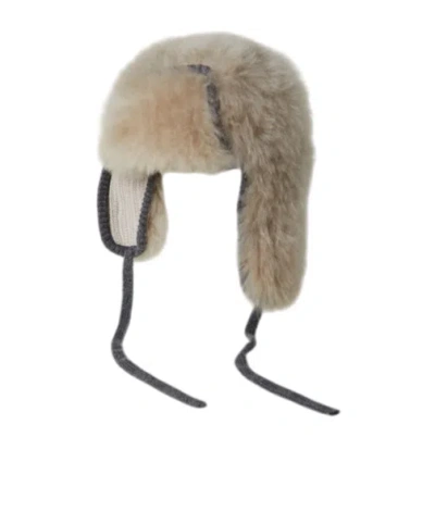 Brunello Cucinelli Aviator Beanie In Neutral