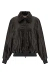 Brunello Cucinelli Aviator Leather Bomber In Brown