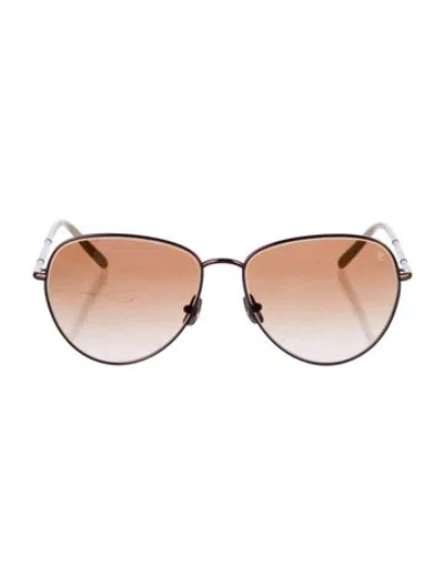 Pre-owned Brunello Cucinelli Aviator Gradient Sunglasses In Gold