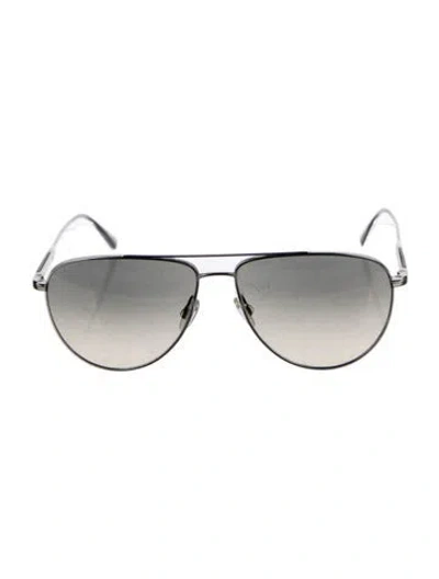 Pre-owned Brunello Cucinelli Aviator Gradient Sunglasses In Silver