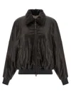 Brunello Cucinelli Aviator Leather Bomber In Brown