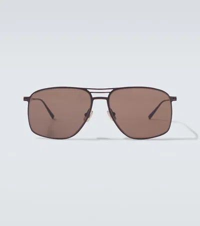 Brunello Cucinelli Aviator Sunglasses In Brown