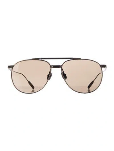 Pre-owned Brunello Cucinelli Aviator Tinted Sunglasses In Neutrals
