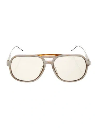 Pre-owned Brunello Cucinelli Aviator Tinted Sunglasses In Neutrals