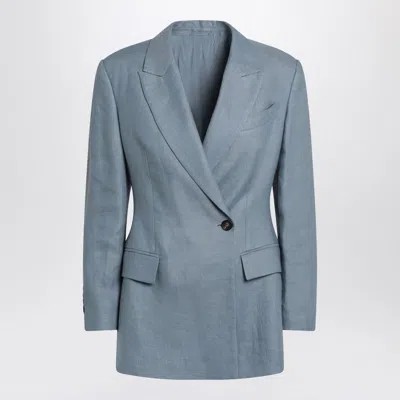 BRUNELLO CUCINELLI AVIO-COLOURED LINEN BLEND JACKET