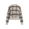 Brunello Cucinelli Plaid-pattern Sequin-embellishment Sweater In Neutral