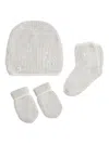 Brunello Cucinelli Baby Bernie Beanie (set Of Three) In White