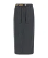 Brunello Cucinelli Elastic-waistband Monile Skirt In Gray