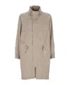 Brunello Cucinelli Back-drawstring Coat In Neutral