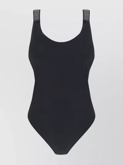 BRUNELLO CUCINELLI BACKLESS ONE-PIECE SWIMSUIT WITH DIAMOND CUT STRAPS