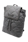 BRUNELLO CUCINELLI BACKPACK WITH DIAMOND PATTERN IN WOOL AND LEATHER EMBELLISHED WITH ROWS OF JEWELS. MEASURES 30 X 35 