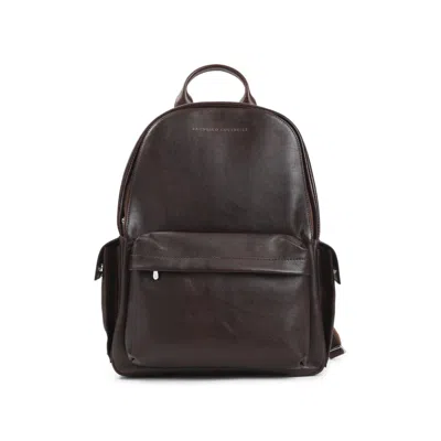 Brunello Cucinelli Leather Backpack Men In Brown