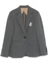 Brunello Cucinelli Badge-detail Blazer In Grey