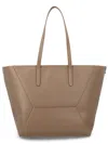 Brunello Cucinelli Shoulder Bag Structured Shape Double Handles In Brown