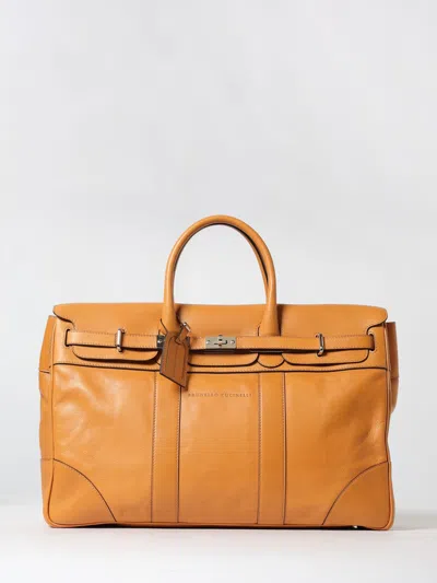 Brunello Cucinelli Travel Bag  Men Color Beige In Brown