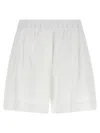 Brunello Cucinelli Elastic Waist Pleated Shorts With Back Pockets In White