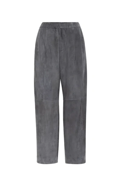 Brunello Cucinelli Baggy Crop Trousers In Lead