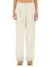 Brunello Cucinelli Regular Ecru Cotton Trousers Women In White