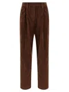 Brunello Cucinelli Corduroy Trousers Elastic Waist In Brown