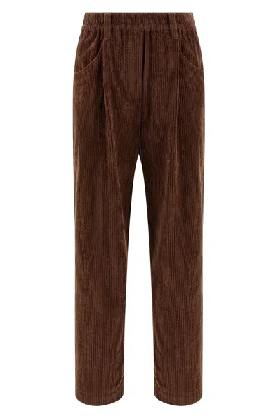 Brunello Cucinelli Relaxed Fit Trousers Featuring Pockets In Brown