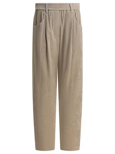 BRUNELLO CUCINELLI BAGGY PANTS TROUSERS BEIGE